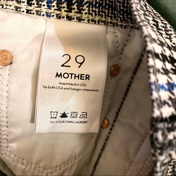 New Mother Insider Ankle Plaid Pants Stripe Jeans - Picture 9 of 10